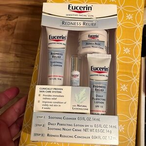 NEW Eucerin Redness Relief Sensitive Skin Care System trial size set multi items